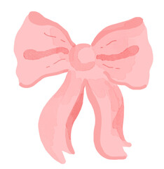 pink ribbon bow isolated elements - watercolor ribbon1