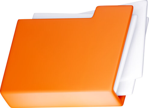 Modern 3D Folder Design with Orange Accent