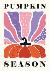 Halloween pumpkin season poster matisse style