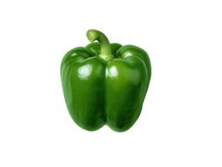 green bell pepper against a solid color backdrop, an organic vegetable, food source