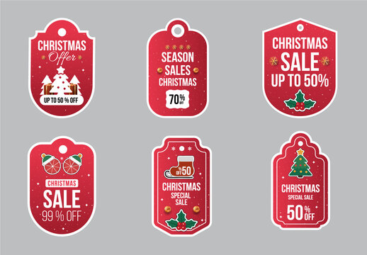 Christmas Theme Sale Tags And Price Tags