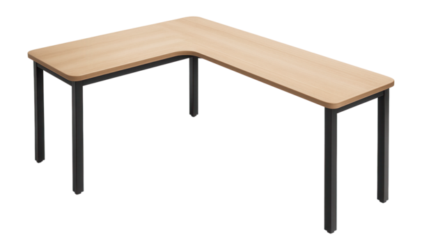 L-shaped corner desk for efficient workspace use in a home office.