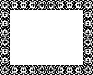 Bold Black Geometric Frame Border with Abstract Pattern Design