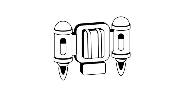 Futuristic jetpack innovation concept. Animation MP4 File