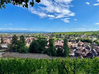 landscape with blue sky and clouds