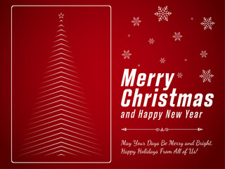 Elegant Merry Christmas and Happy New Year Greeting Card