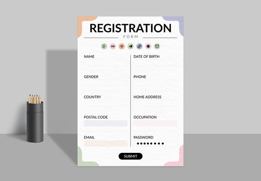 Registration form Template Layout