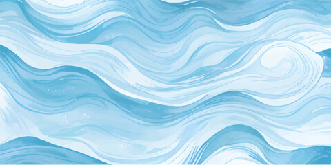 Soft Blue Watercolor Ocean Pattern with Fluid Flowing Lines and Gentle Gradient Texture for Abstract Marine Background and Elegant Coastal Art