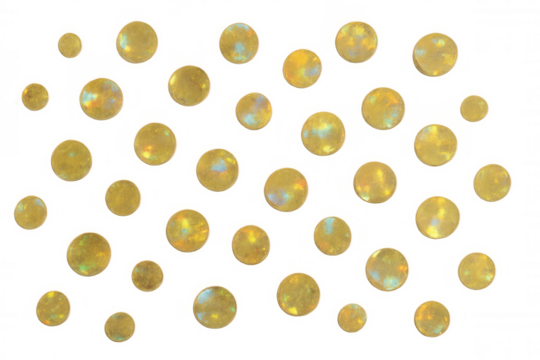 Golden glitter confetti floating, sparkly iridescent particles on transparent background, festive celebration element