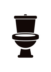 Flat design of a toilet vector in black and white perfect for apps, website, logo or sign 
