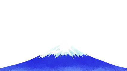 水彩の富士山のベクターイラスト風景_透過背景