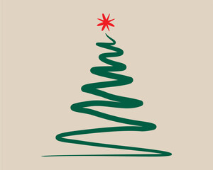 christmas tree hand draw vector design