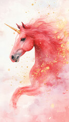 Watercolor portrait wallpaper of a horse 
