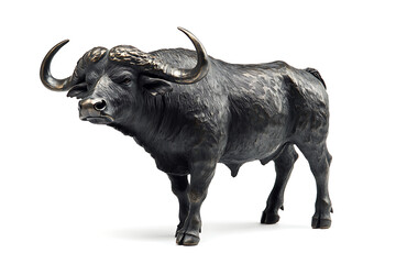 Majestic buffalo bronze sculpture with powerful horns, a symbol of strength and resilience for your design project inspiration, art, or decoration