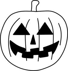 유치원 할로윈 호박 잭오랜턴 라인드로잉 색칠공부 아이콘(kindergarten halloween pumpkin line drawing coloring icon)