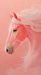 Watercolor portrait wallpaper of a horse 
