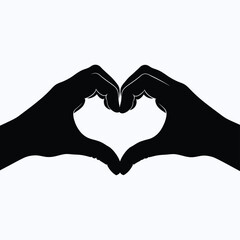 Fototapeta premium Hands forming a heart shape with negative space a striking silhouette