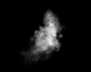 White smoke or fog texture isolated on black background abstract cloud steam effect for overlay mystical vapor design for atmosphere fire or Halloween concept perfect for digital art and photo editing