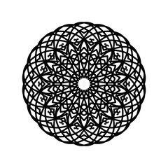 Intricate Black Mandala Circle Design for Meditation, Decor, and Artful Home Use