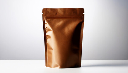 brown paper bag isolated on white