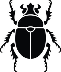 Egyptian Scarab Beetle Silhouette Symbol Illustration