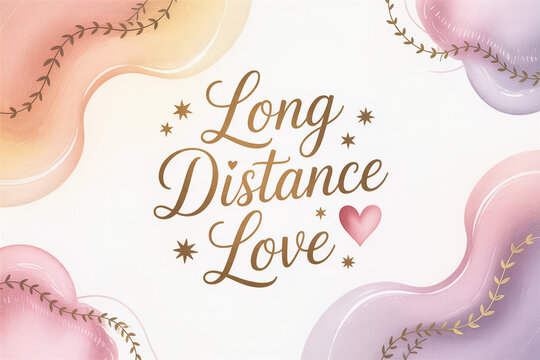 Express your affection with this 'Long Distance Love' design, perfect for cards, gifts, and social media posts celebrating connections across the miles