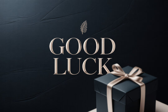 Elegant Good Luck Wishes with Gift for New Beginnings and Success, Perfect for Promotions, Graduations, and Celebratory Milestones, Sending Positive Vibes
