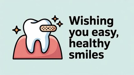Obraz premium Wishing for healthy smiles with a cheerful dental greeting card perfect for get well soon wishes. Geriatric Tooth Fairy Day