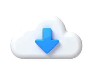 Cloud download icon isolated on transparent background new png
