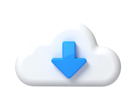 Cloud download icon isolated on transparent background new png