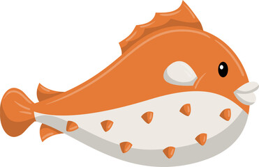 Orange Cute Fish Illustration