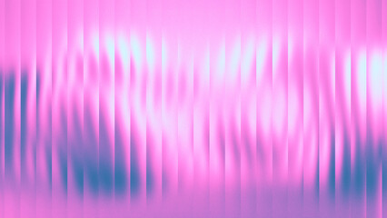 Vibrant neon glass refraction background with glowing purple and orange light effect and smooth vertical ribbed motion blur.