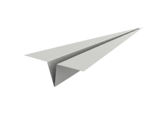 Paper airplane PNG isolated on transparent background, origami aircraft for travel and childhood themes, simple and clean design