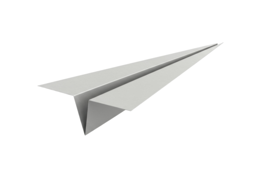 Paper airplane PNG isolated on transparent background, origami aircraft for travel and childhood themes, simple and clean design