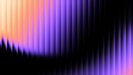 Vibrant neon glass refraction background with a distorted cyber ribbed pattern and glowing purple and orange light effect.