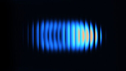 Minimal cyber motion blur with glowing blue light refraction and abstract colorful energy effect on a dark background.