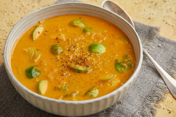 Brussels sprout and quinoa soup