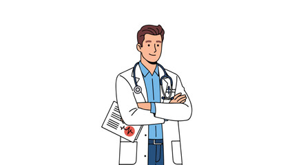 Expert medical professional confidently presenting health insights with clinical precision and patient care focus showcased through expressive