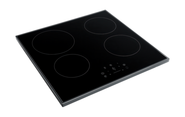 A built-in induction cooktop with four zones and touch controls for easy temperature