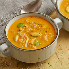 Brussels sprout and quinoa soup