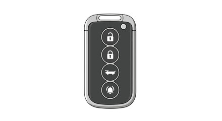 Modern car key remote with security and alarm functions showcasing technological sophistication and sleek design elements within automotive innovation
