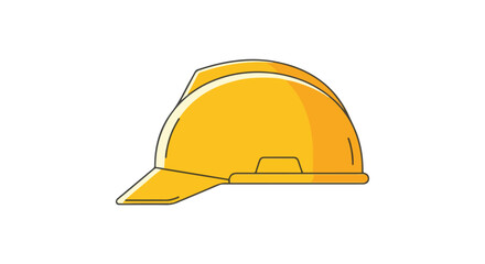 Isolated yellow hard hat for safety construction work on white background, engineer equipment protective gear  visual element