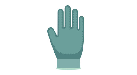 Stylized protection: single teal glove against pristine backdrop offering safety concept and industrial workwear with simple design and illustration