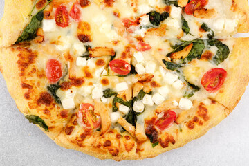 pizza on white for fast food menu or promotional material concept