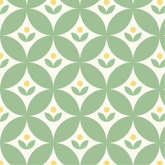 Javanese seamless batik pattern, batik motif with modern touch and color. Geometric motif, Batik Kawung. This seamless pattern is suitable for clothing, wrapping, wall decoration, etc.	