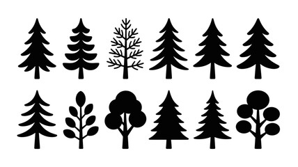 Obraz premium set of vector trees
