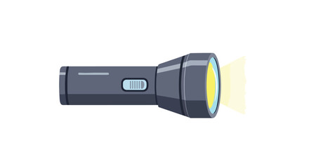 Illuminating the Darkness: An Illustration of a Flashlight Emitting a Bright Beam on a White Backdrop