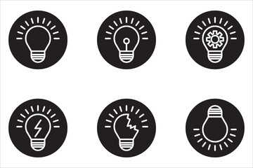 Light bulb icon on a white background. Symbol of ideas. Electric light, light, innovation, creative thinking, electricity.
