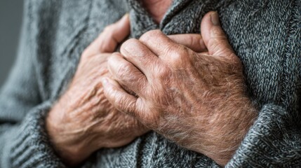 Close-up of aged hands gently clasped, conveying warmth, care, and the beauty of life's journey through time.