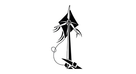 Modern wind turbine illustration symbolizing clean energy and innovation